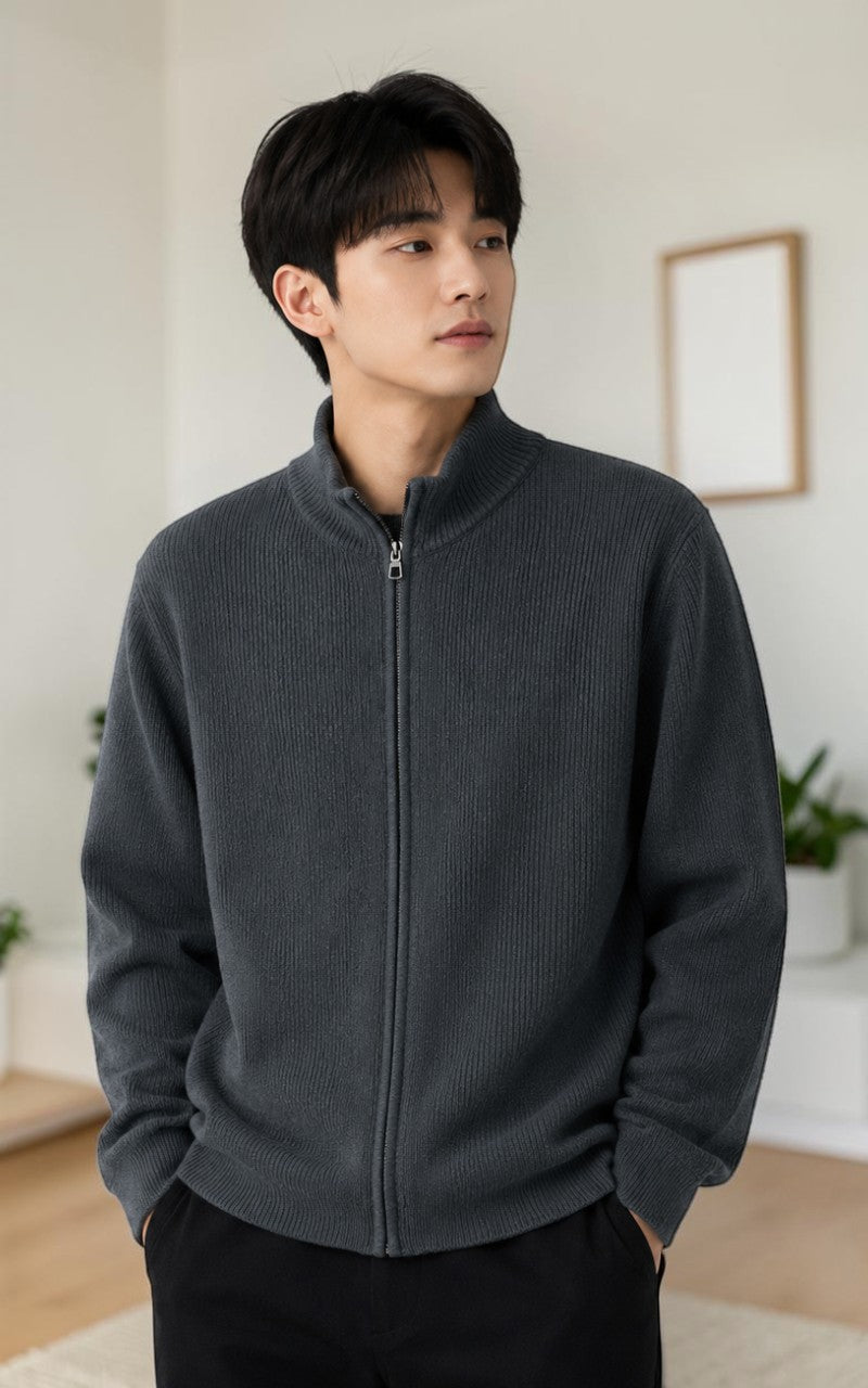 Arden Cashmere Zip Mock Neck Sweater