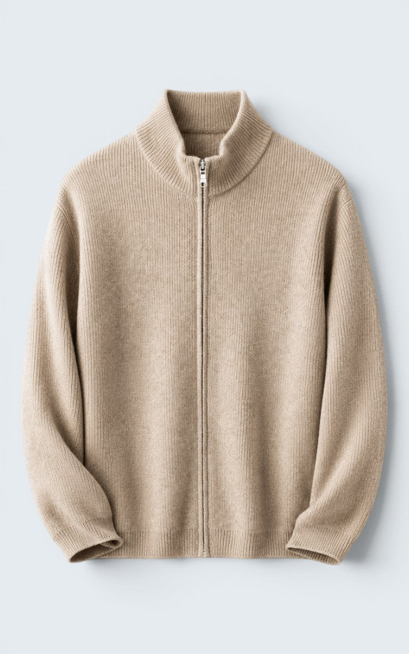 Arden Cashmere Zip Mock Neck Sweater