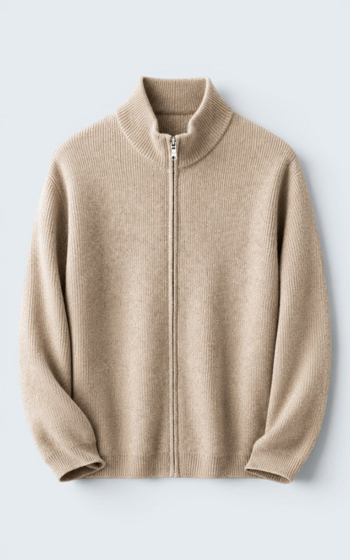 Arden Cashmere Zip Mock Neck Sweater