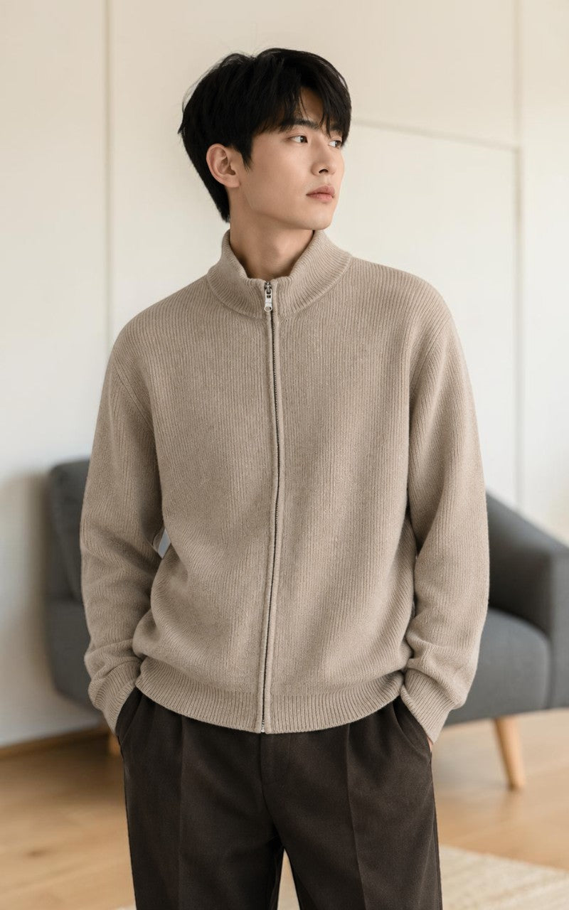 Arden Cashmere Zip Mock Neck Sweater