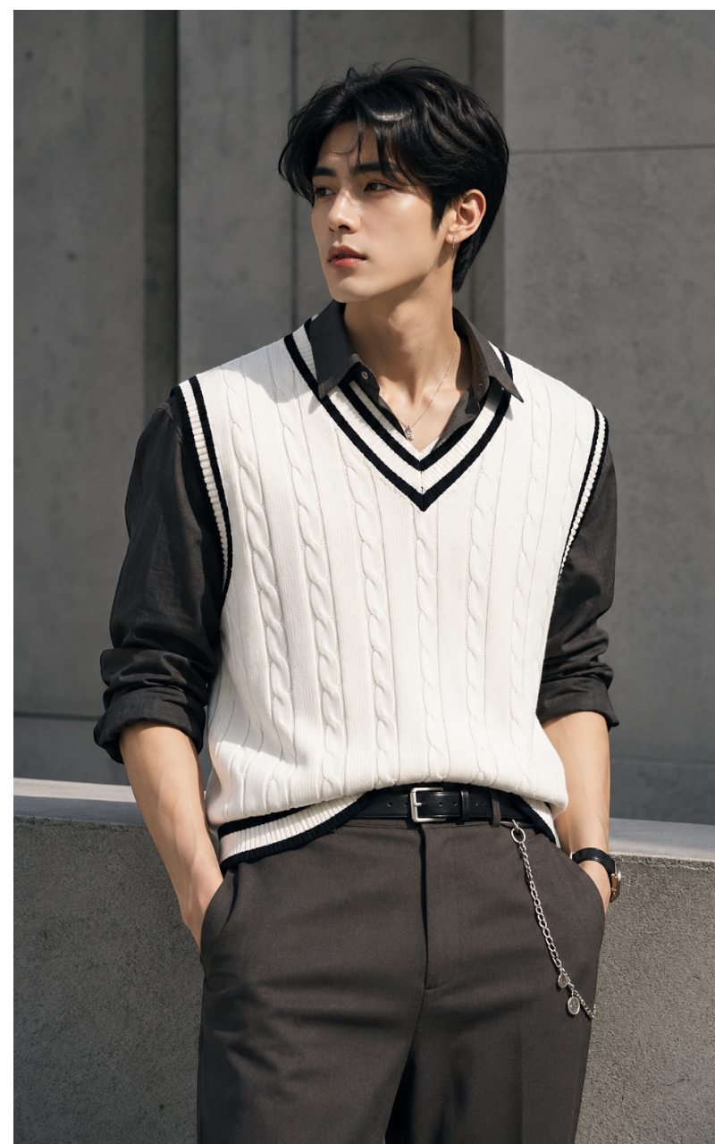 Classic V-Neck Knit Sweater Vest