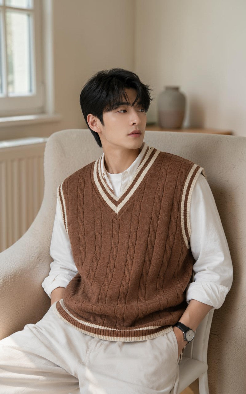 Classic V-Neck Knit Sweater Vest