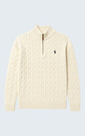 Heritage Embroidered Half-Zip Knit Sweater