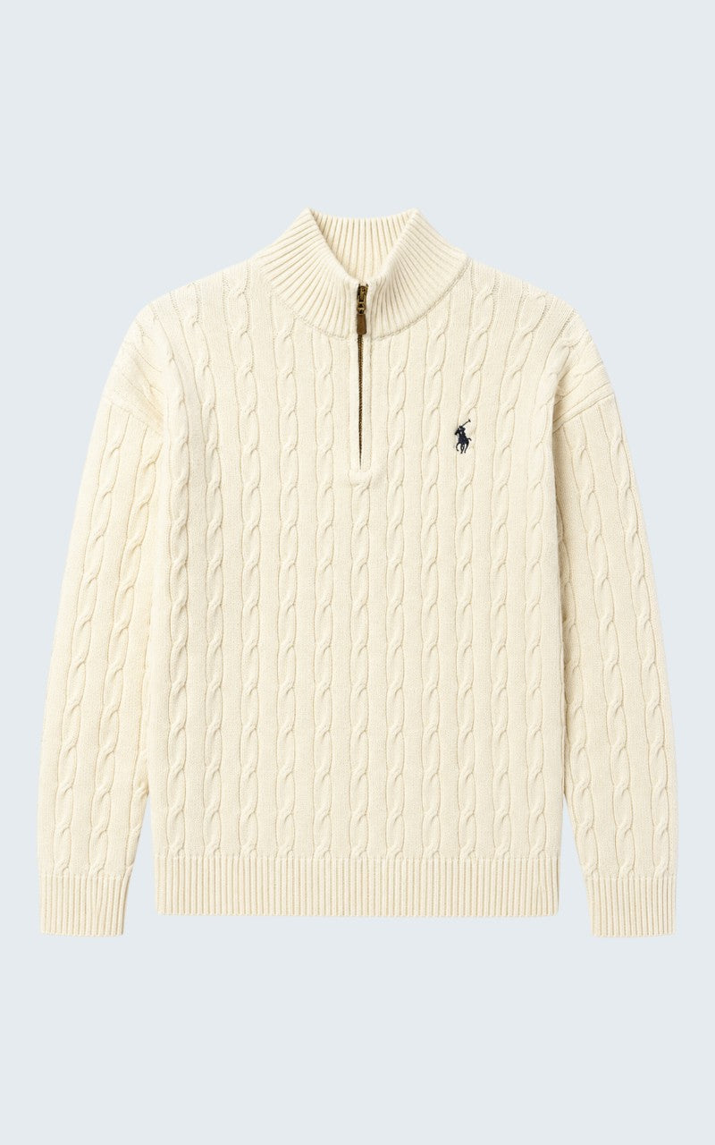 Heritage Embroidered Half-Zip Knit Sweater