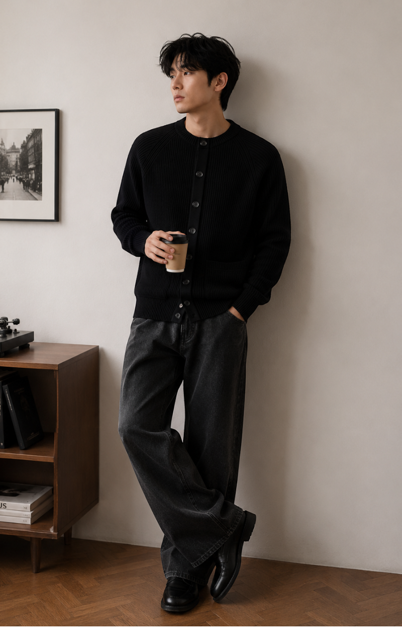 Men’s Knit Cardigan Sweater Jacket