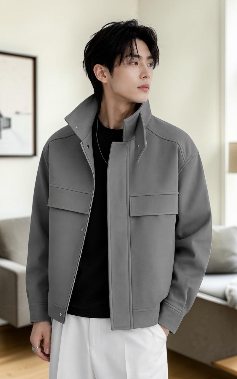Men’s Korean Wool Zip Jacket