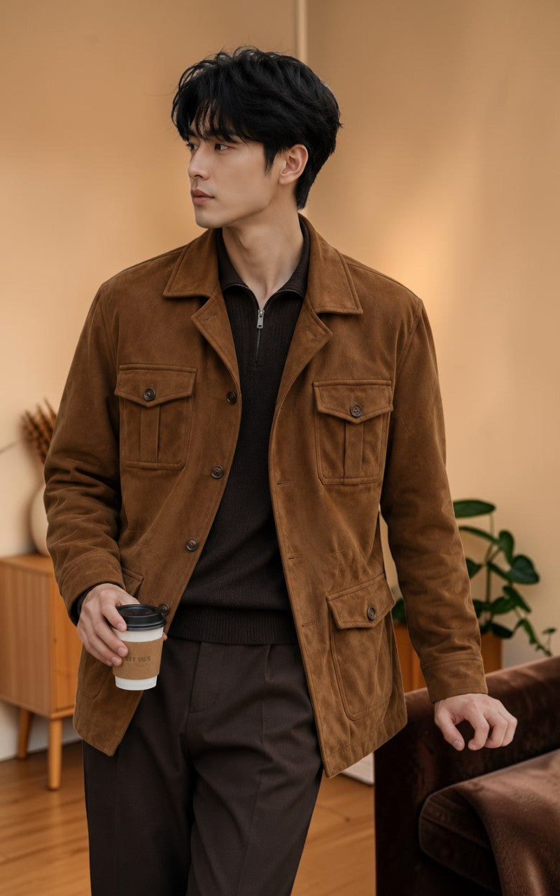 Men’s Retro Suede Workwear Jacket