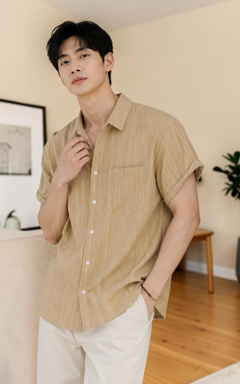 Men’s Textured Casual Summer Shirt