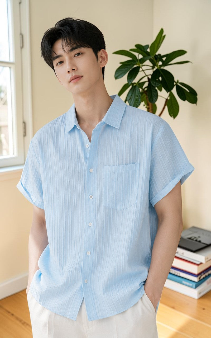 Men’s Textured Casual Summer Shirt