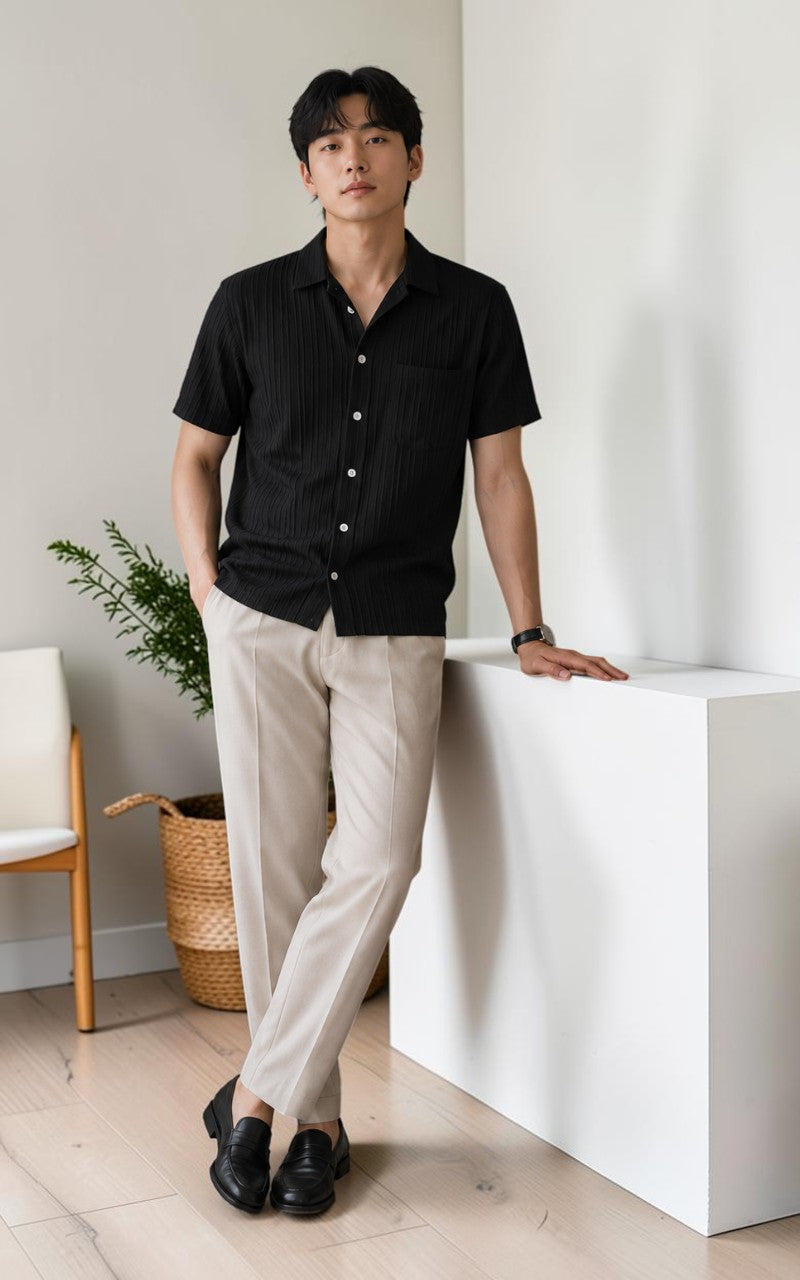 Men’s Textured Casual Summer Shirt
