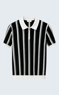Monaco Stripe Knit Polo Shirt